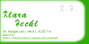 klara heckl business card